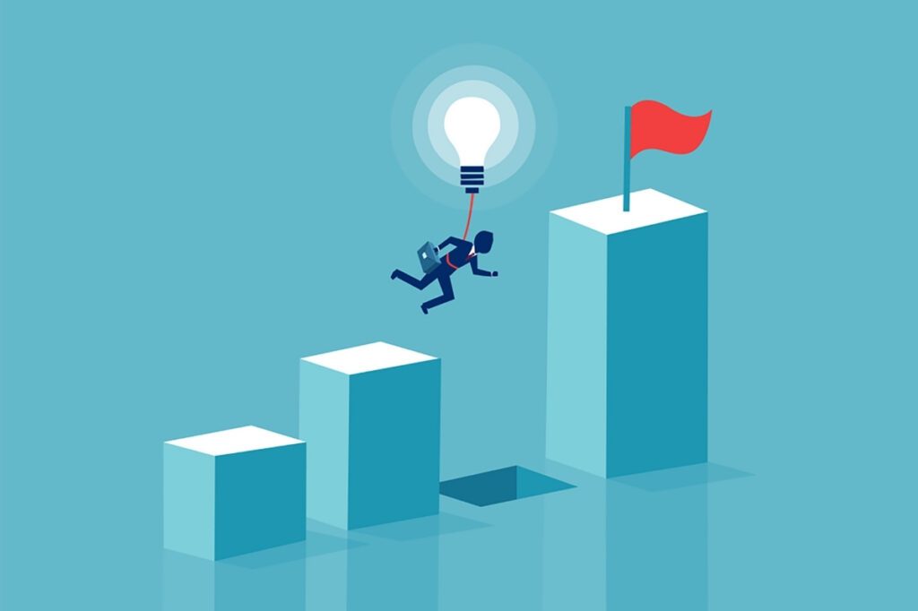 A creative illustration depicting gap in business ideas